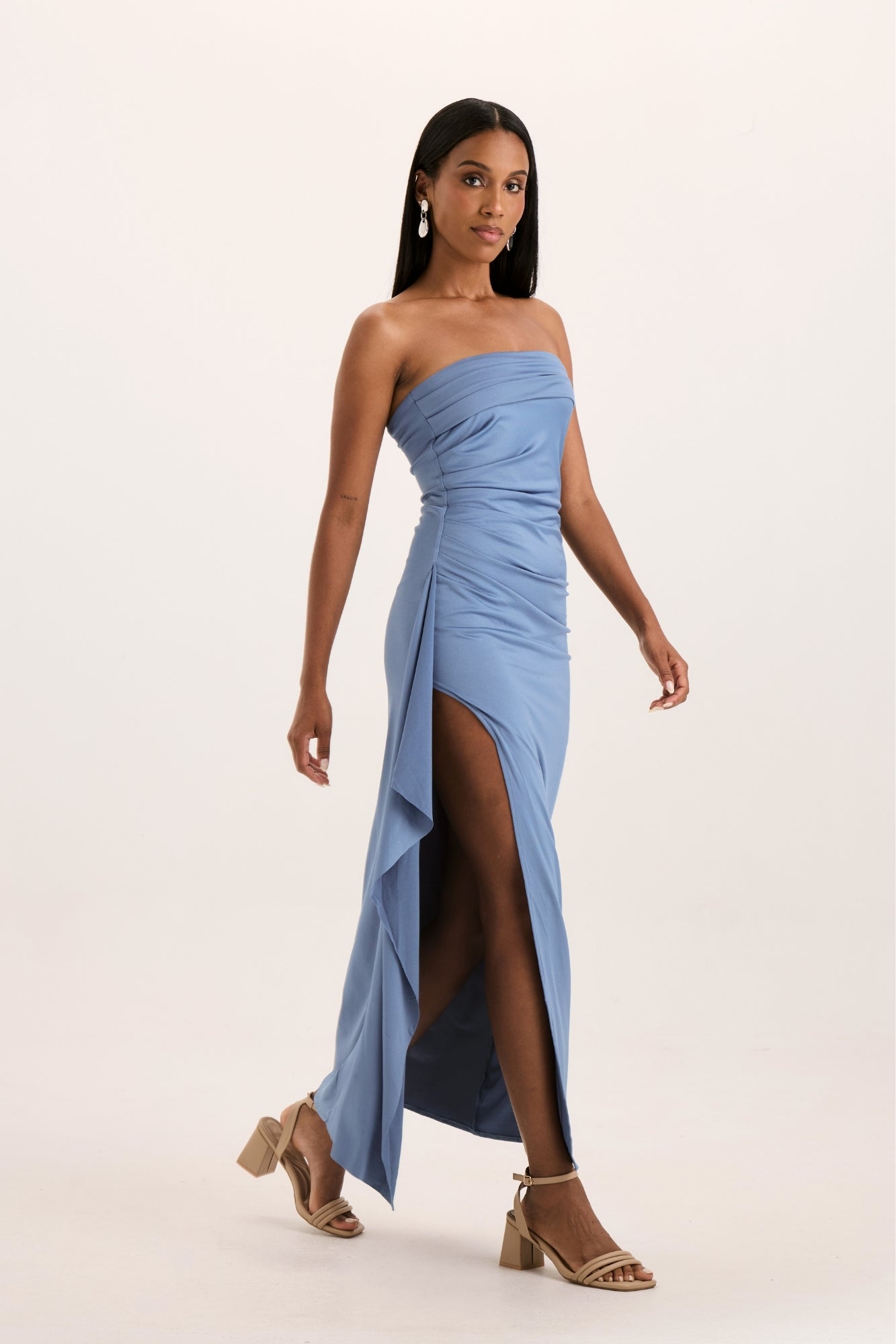 VESTIDO SEVILLA  EN AZUL ACERO